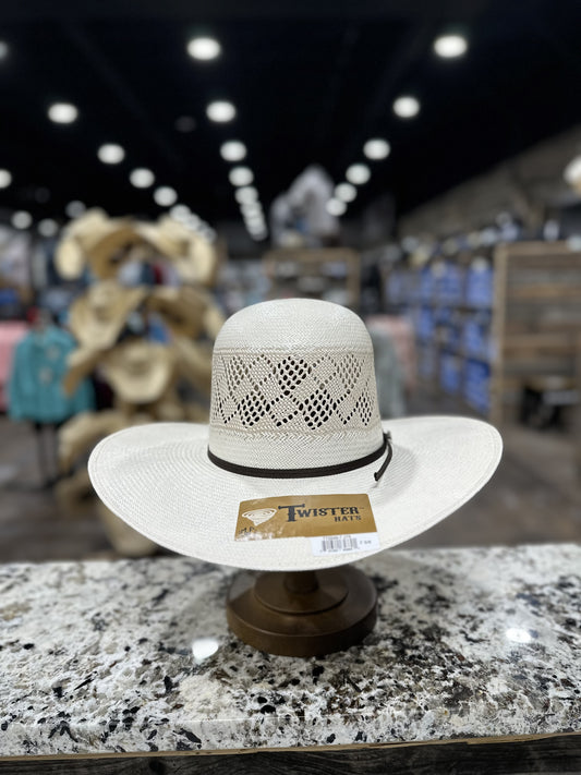 T73546 | TWISTER STRAW 30X SHANTUNG OPEN CROWN 4 1/4 INCH BRIM