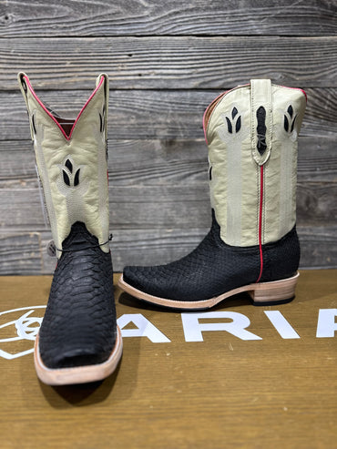 RANCHERS PYTHON BLACK INVERSA D TOE HYBRID SOLE