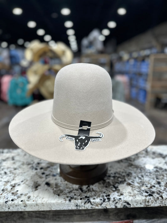 CUERNOS CHUECOS FELT 6X BEIGE OPEN CROWN