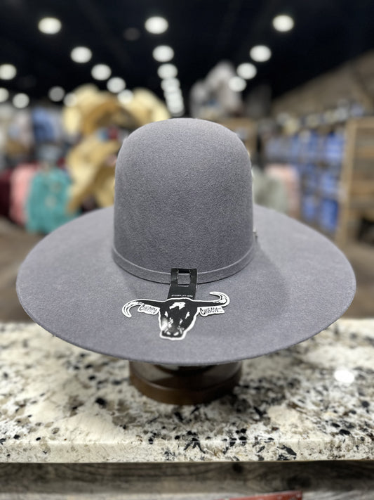 CUERNOS CHUECOS FELT 6X GREY OPEN CROWN