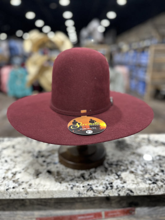 SERRATELLI PURE WOOL BURGUNDY OPEN CROWN