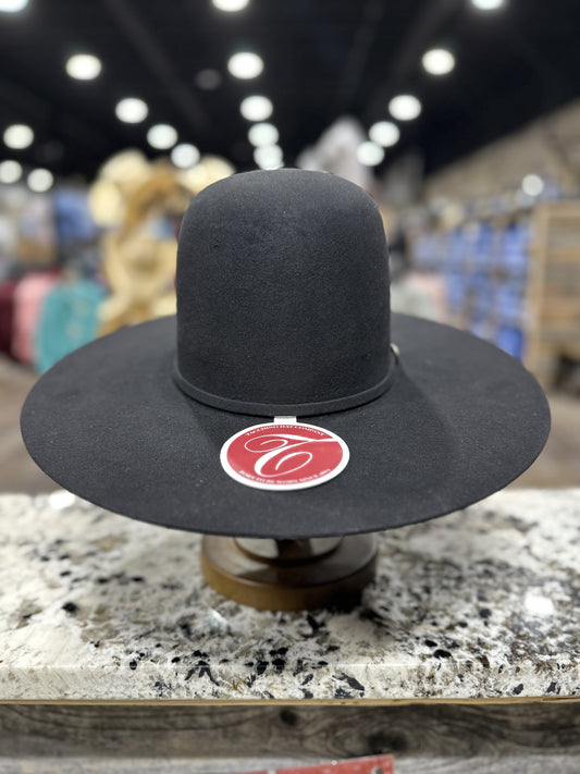 TACCHINOS FELT 100X BLACK OPEN CROWN 4 1/2 BRIM