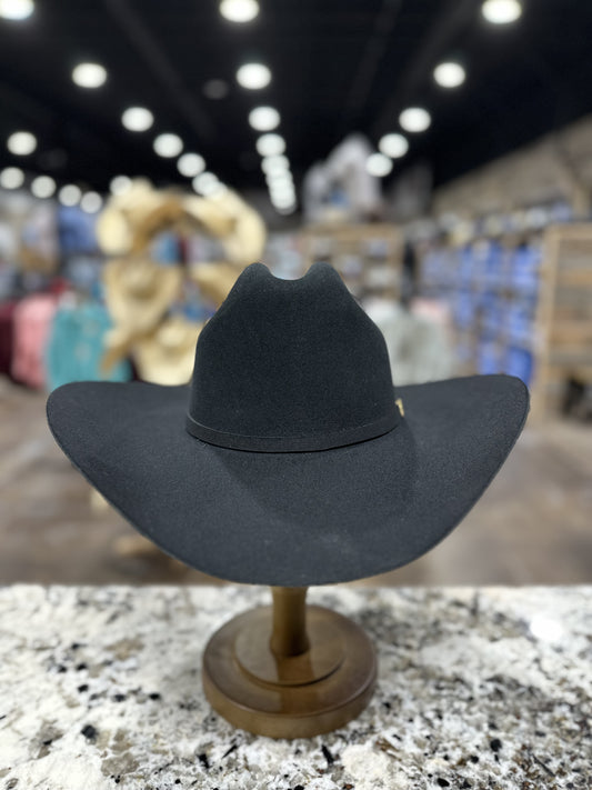 STETSON FELT 100X BLACK BRIM 4-1/4