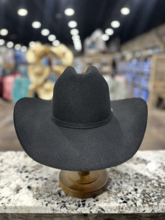 RESISTOL FELT 6X BLACK MIDNIGHT PRE SHAPE 4 1/4 INCH BRIM