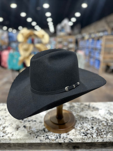 RESISTOL FELT 6X BLACK MIDNIGHT PRE SHAPE 4 1/4 INCH BRIM