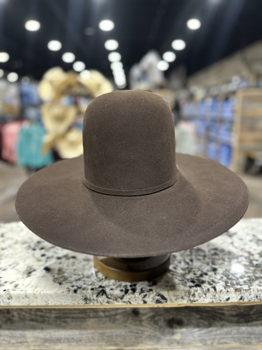 RESISTOL 10X CHOCOLATE CHUTE BOSS OPEN CROWN 4 1/2 BRIM