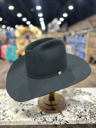 RESISTOL FELT 10X BLACK CHUTE BOSS 4-1/4 INCH BRIM