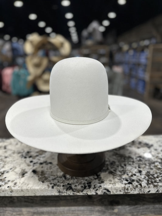 RESISTOL FELT 40X WHITE OPEN CROWN 4 1/4 INCH BRIM