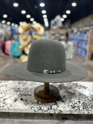 RESISTOL FELT HAT 30X BLACK HILLS GUNMETAL OPEN CROWN BRIM 4-1/4