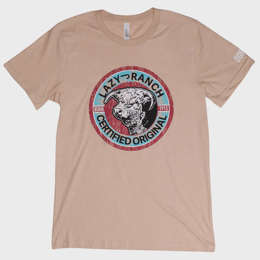 LAZY J RANCH HEATHER SAND CERTIFIED ORIGINAL HEREFORD SS TEE