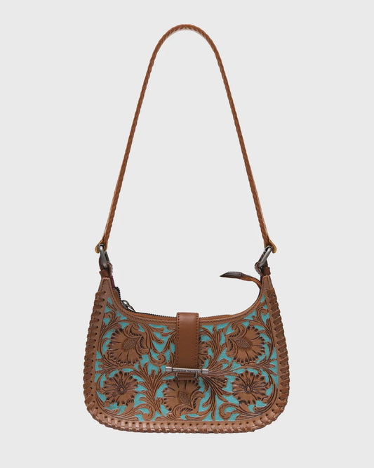 LOYAL WEST DANNIA MEDIUM TOOLED PURSE- WHISKEY & WATER