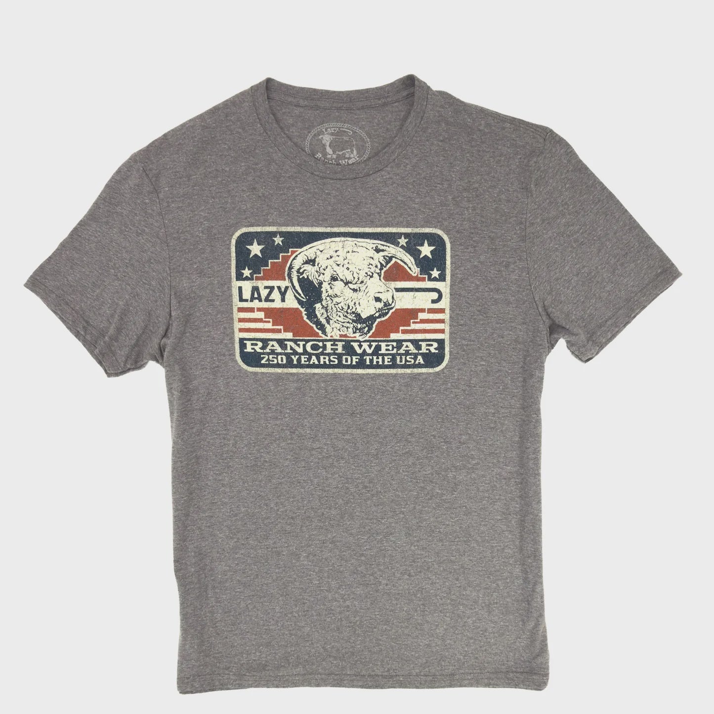 LAZY J RANCH FREEDOM T-SHIRT - GREY