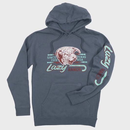 LAZY J RANCH STORM BLUE MAVERICK PULLOVER HOODIE