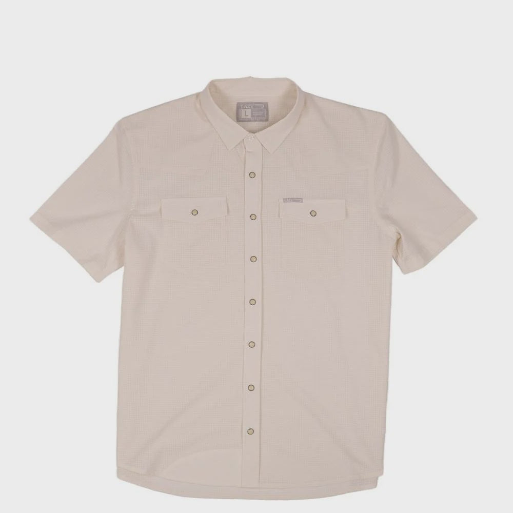LAZY J S/S PEARL SNAP AIRFLOW OFF WHITE SHIRT