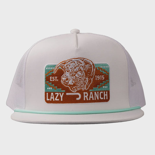 LAZY J RANCH WHITE PRESIDIO CLASSIC ROPE TRUCKER HAT