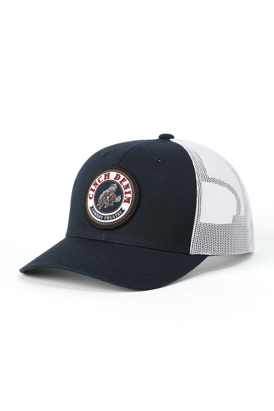 MCC0660651 | CINCH ROUND PATCH LOGO "COWBOY COUNTRY" CAP - NAVY/WHITE