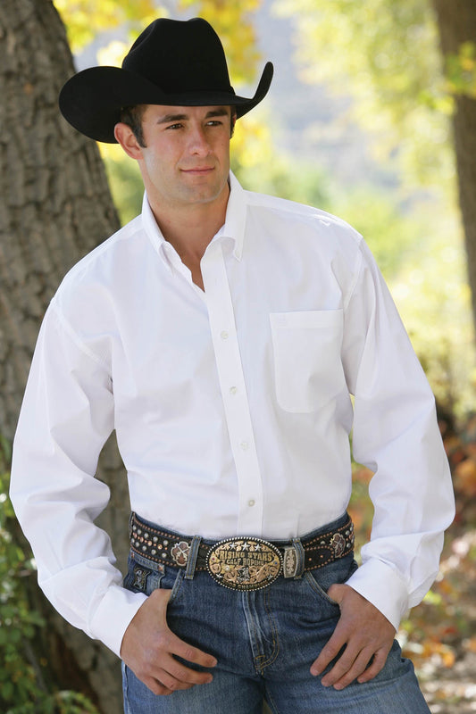 MT10320020 | CINCH MENS SOLID WHITE BUTTON UP