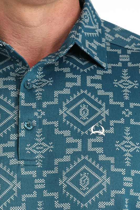 MTK1865037 | MEN'S BLUE AZTEC ARENAFLEX POLO