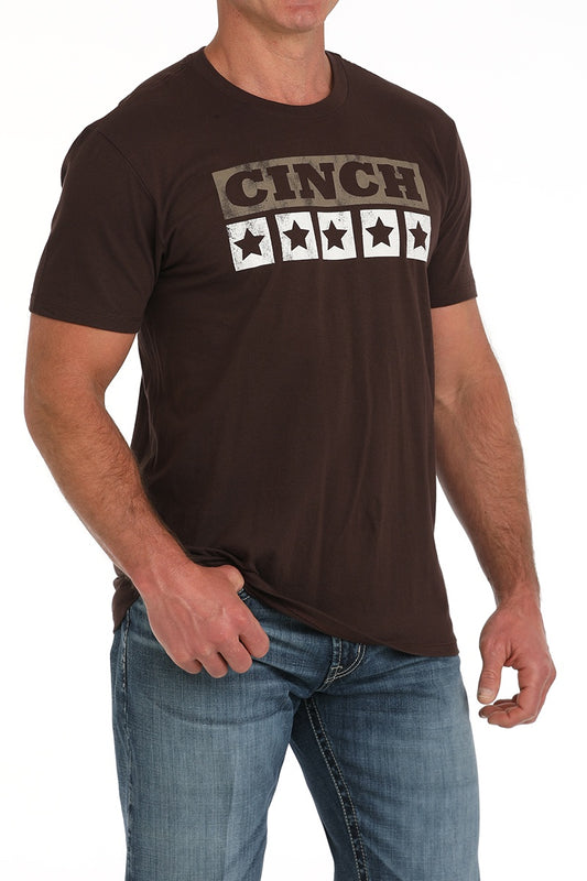 MTT1690660/ MEN'S BROWN CINCH LOGO S/S T-SHIRT