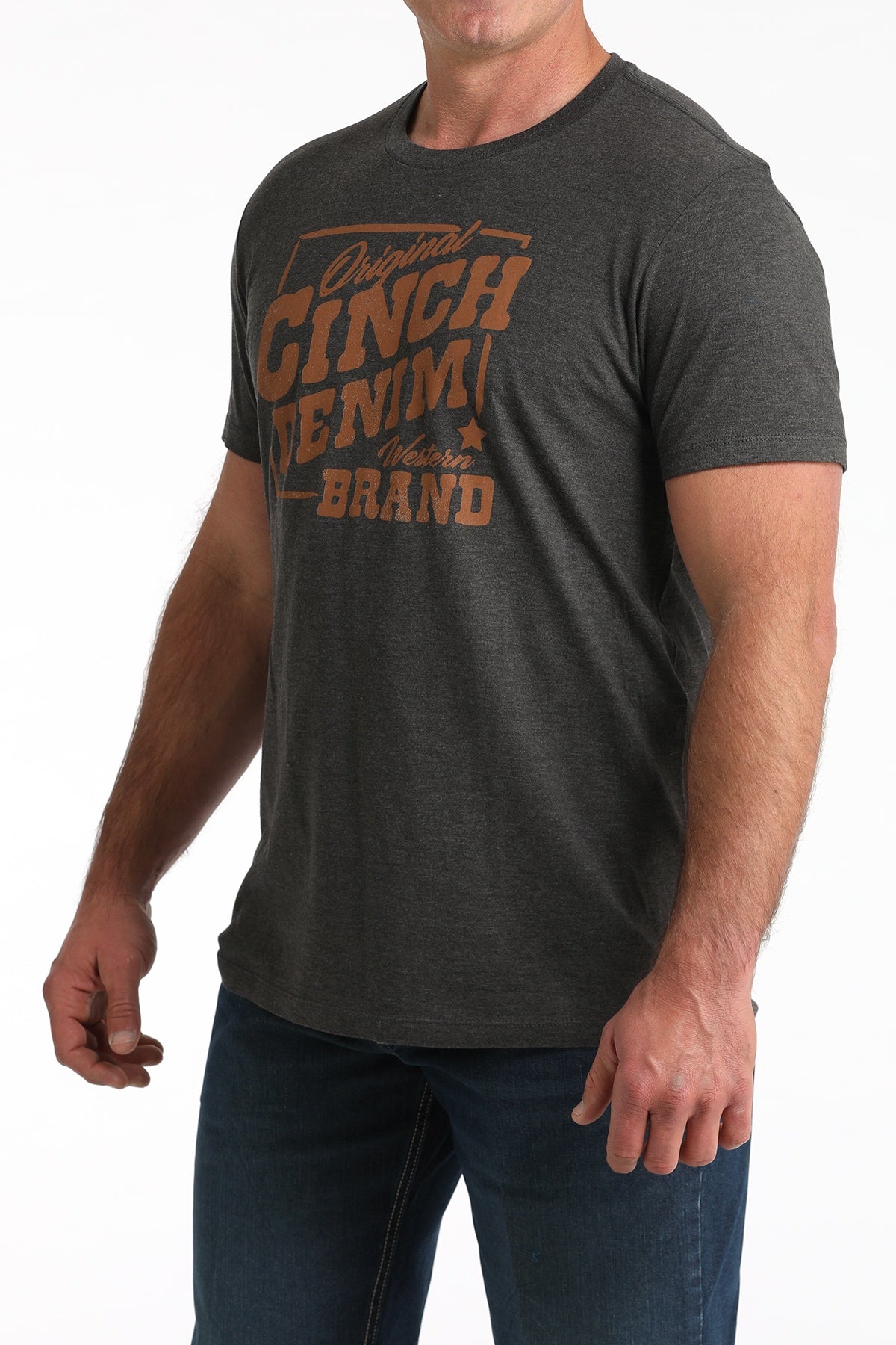MTT1690707 | CINCH MEN'S BROWN FRONT LOG SS T-SHIRT - CHARCOAL