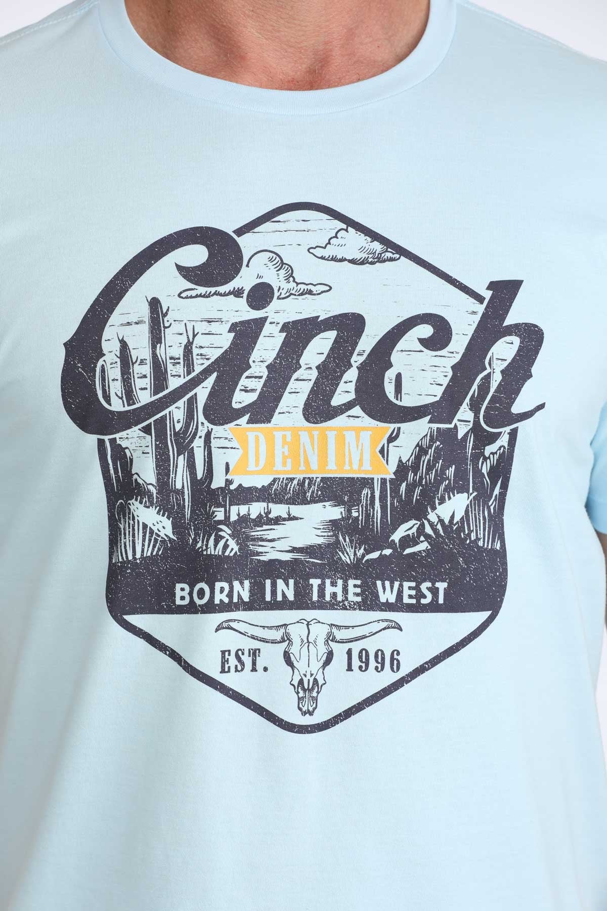 MTT1690718 | CINCH MEN'S LIGHT BLUE BORN IN THE WEST S/S T-SHIRT