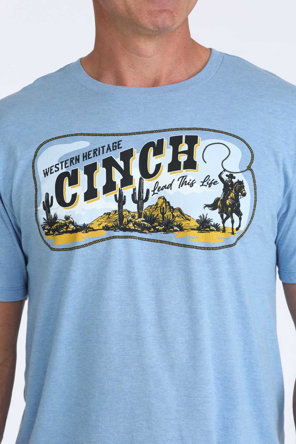 MTT1690721 | CINCH MEN'S BLUE WESTERN HERITAGE S/S T-SHIRT