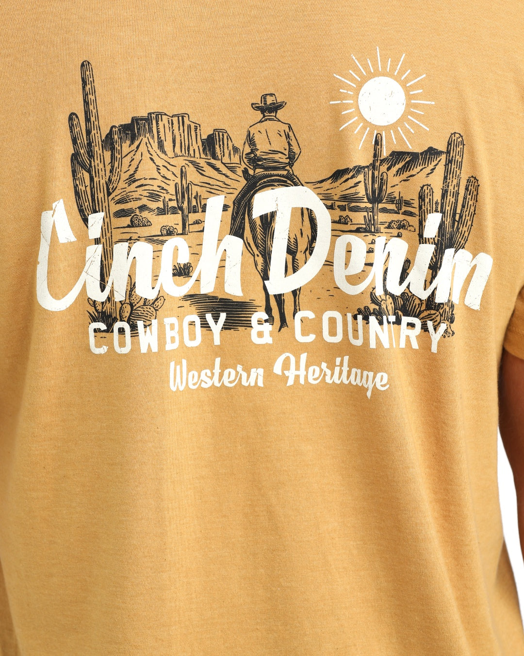 MTT1690739 | CINCH MENS YELLOW WESTERN HERITAGE T-SHIRT