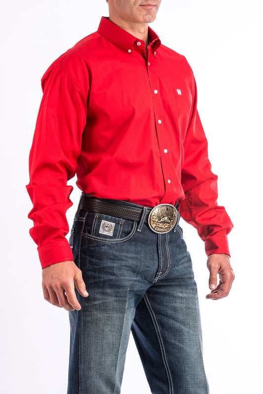 MTW1103313 | CINCH MEN'S SOLID RED LS SHIRT