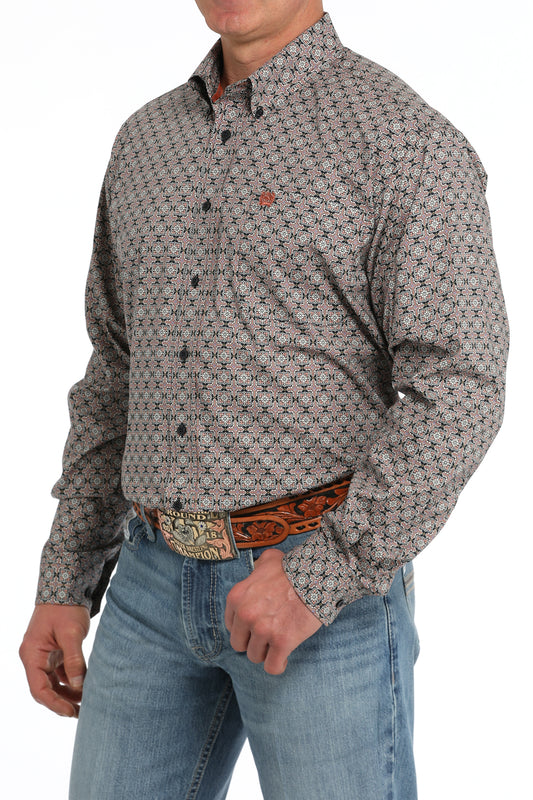 *FINAL SALE* MTW1105855 | MEN'S CINCH L/S NAVY/ORANGE SHIRT