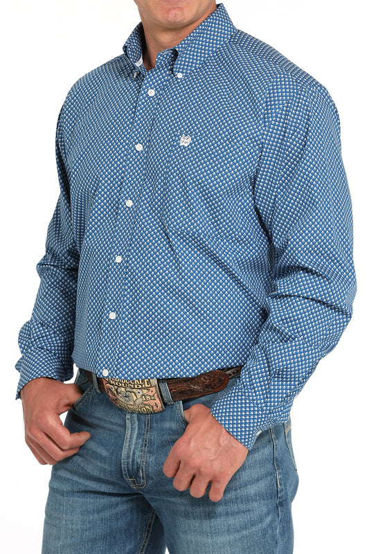 MTW1105928 | CINCH MENS PRINT ROYAL BLUE LS BD SHIRT