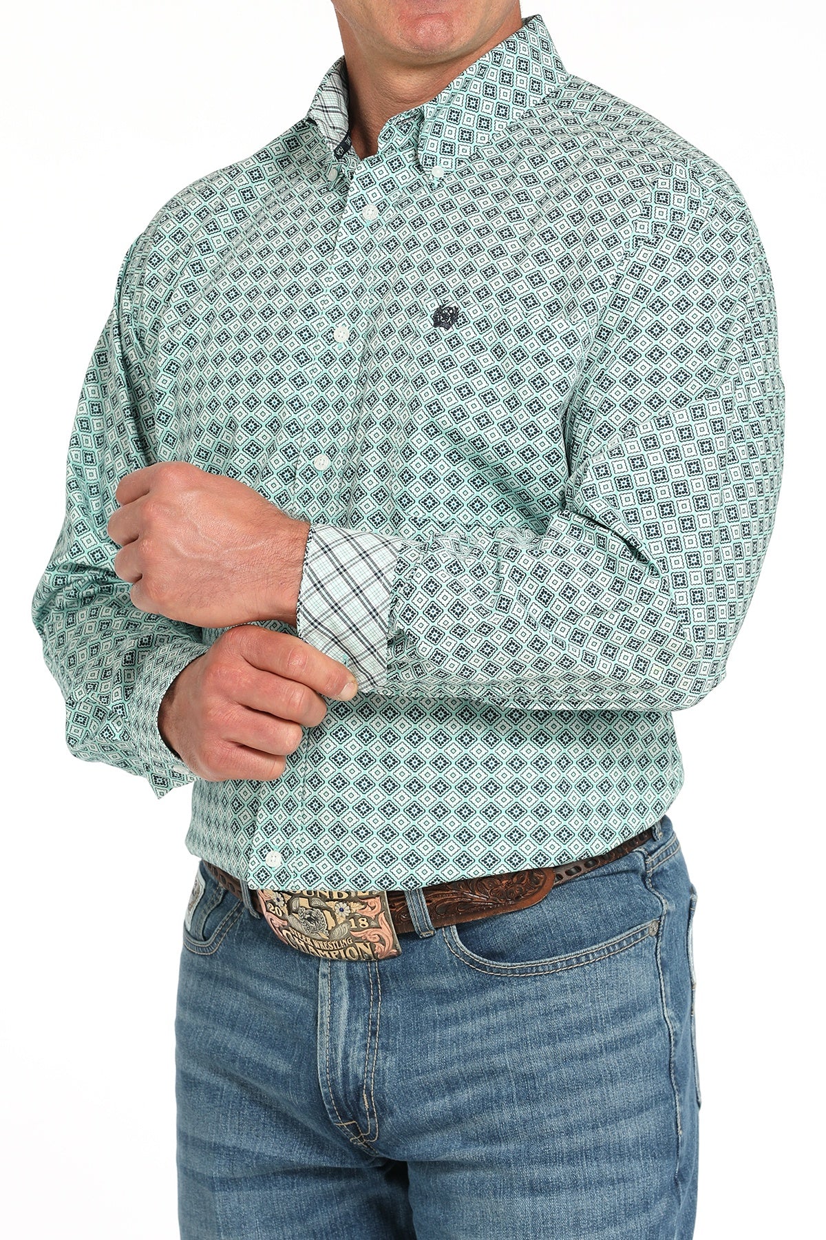 MTW1105930 | CINCH MENS CLASSIC FIT TURQUOISE LS BD SHIRT