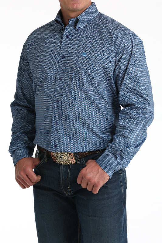 MTW1106011 | CINCH MEN'S ROYAL BLUE DIAMOND PATTERN LS SHIRT