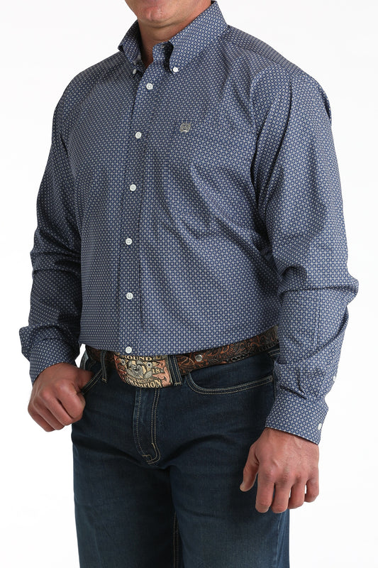 MTW1106012 | CINCH MEN'S ROYAL BLUE GEO PRINT LS SHIRT
