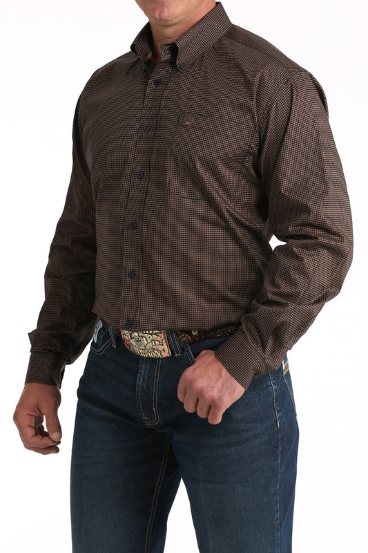 MTW1106019 | CINCH MEN'S GEO CLASSIC FIT LS SHIRT - NAVY/BROWN