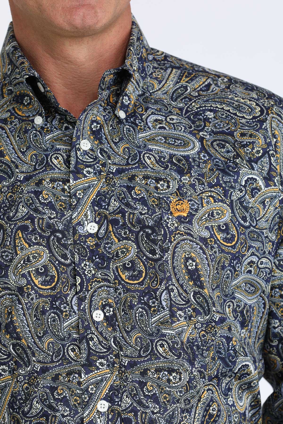 MTW1106072 | CINCH MEN'S ROYAL BLUE PAISLEY L/S SHIRT