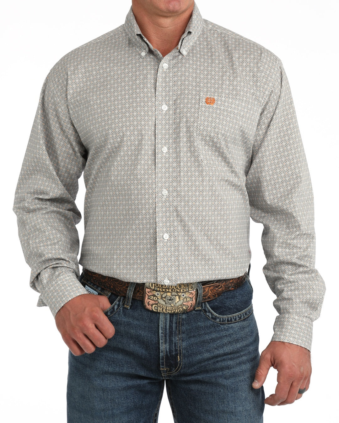 MTW1106133 | CINCH MENS STRETCH GEOMETRIC L/S BUTTON UP