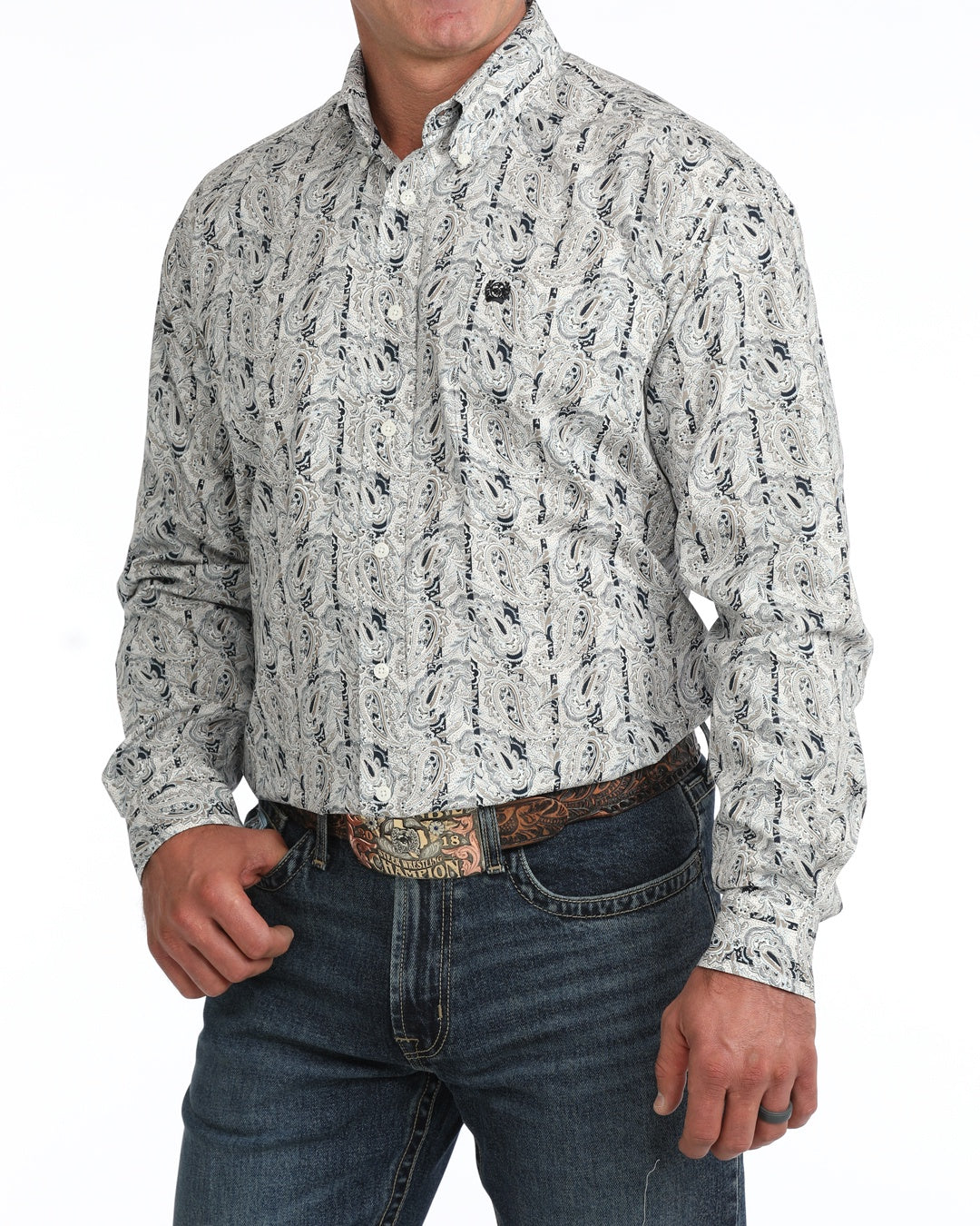 MTW1106154 | CINCH MEN'S CREAM PAISLEY L/S SHIRT