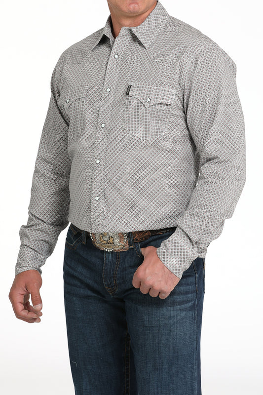 MTW1303095 | MEN'S CINCH GREY 4 CLOVER L/S SNAP SHIRT