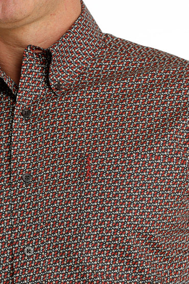 *FINAL SALE* MTW1347087 | CINCH MENS GEO BROWN RED LS BD
