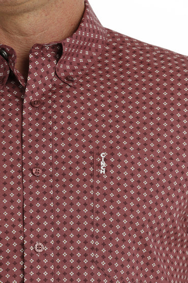 *FINAL SALE* MTW1347095 | CINCH MENS BURGUNDY FLOWER MODERN FIT LS BD