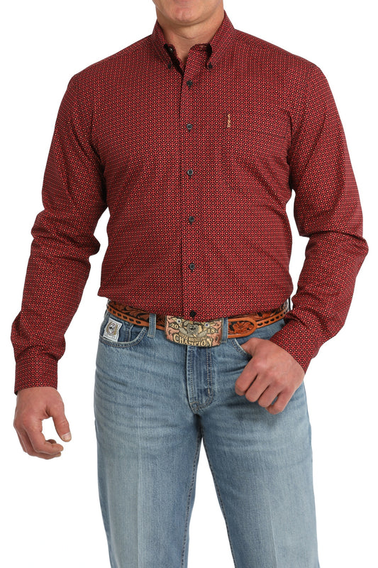 *FINAL SALE* MTW1347118 | CINCH MENS RED MODER FIT LS BD