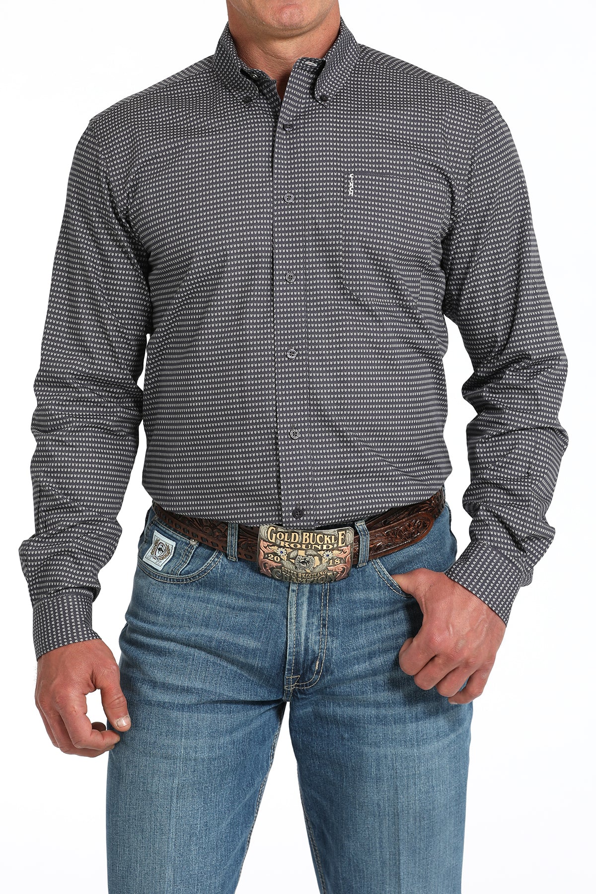 MTW1347130 | CINCH MEN'S GREY GEO MODERN FIT LS SHIRT