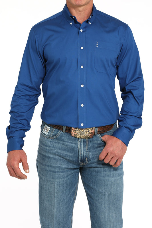 MTW1347132 | CINCH MENS MODERN FIT SOLID BLUE LS BD SHIRT