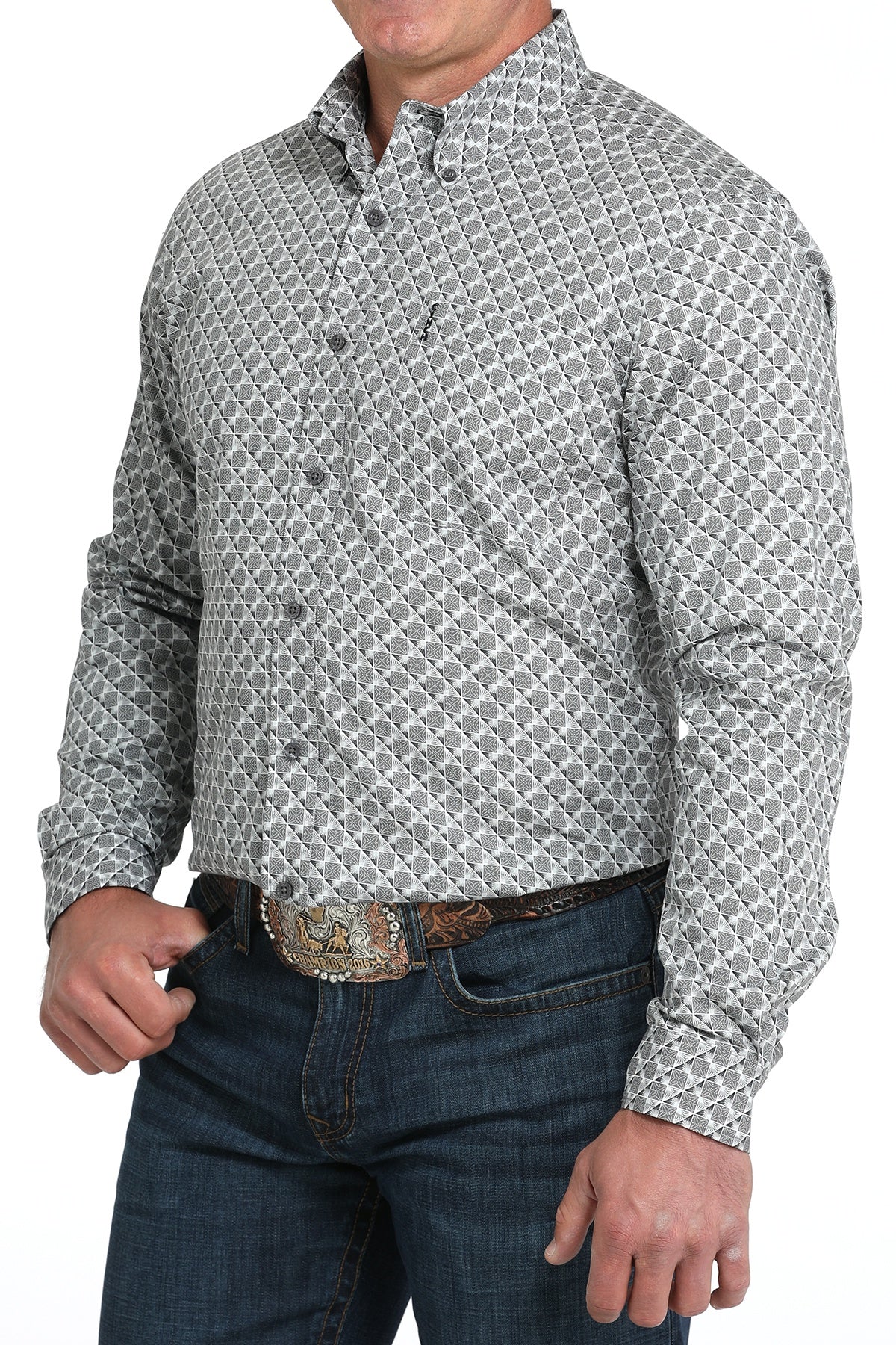 MTW1347141 | MEN'S CINCH GREY DIAMOND MODERN FIT L/S SHIRT