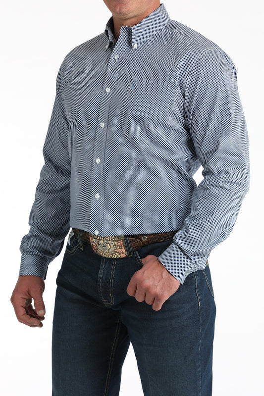MTW1347146 | CINCH MEN'S ROYAL BLUE DIAMOND GEO PRINT LS SHIRT