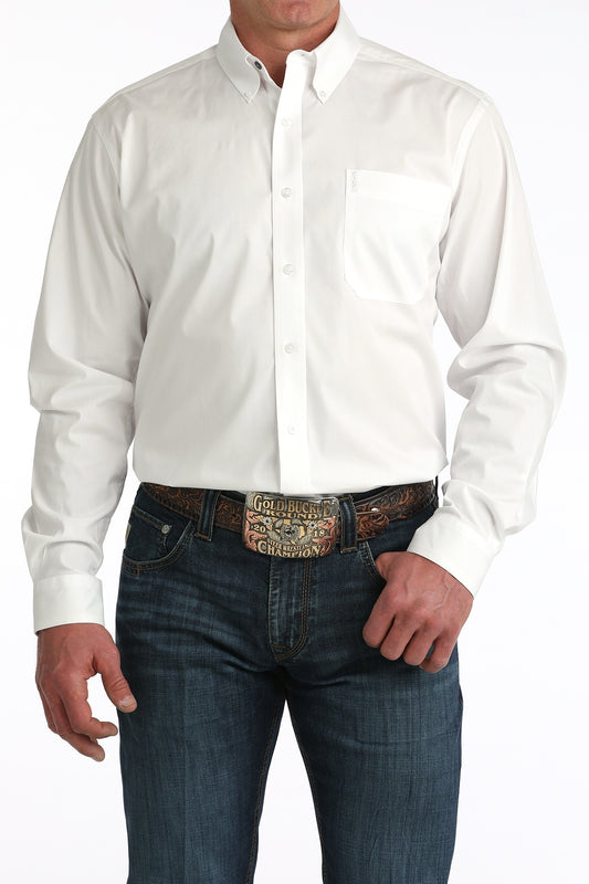 MTW1347152 CINCH MEN'S SOLID WHITE L/S SHIRT