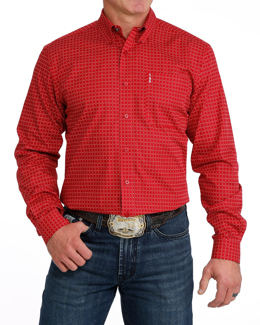 MTW1347171 | CINCH MEN'S MODERN FIT RED L/S BUTTON UP