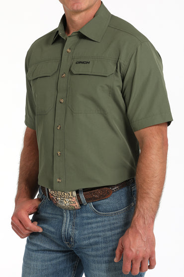 MTW1723003 | CINCH MEN'S SOLID OLIVE ARENAFLEX SS SHIRT