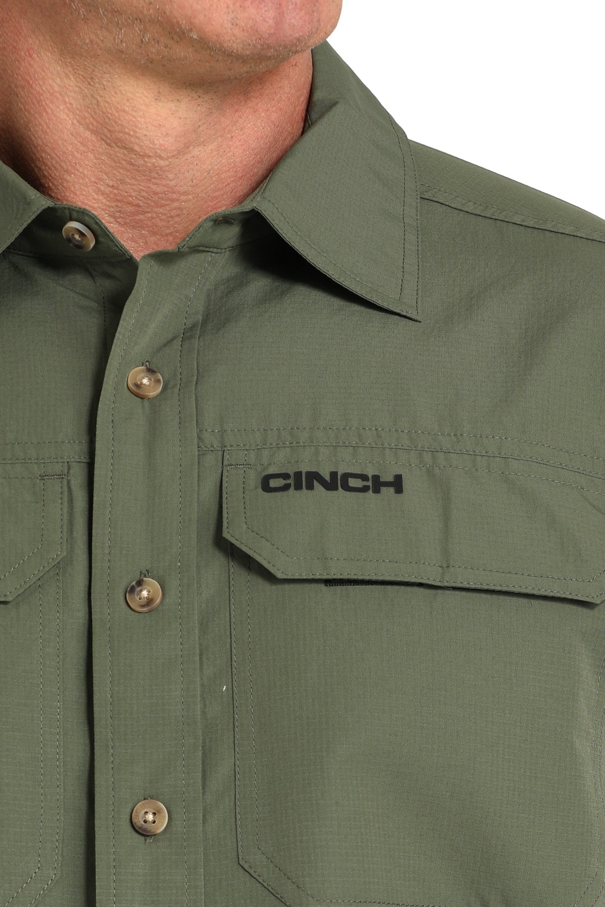 MTW1723003 | CINCH MEN'S SOLID OLIVE ARENAFLEX SS SHIRT