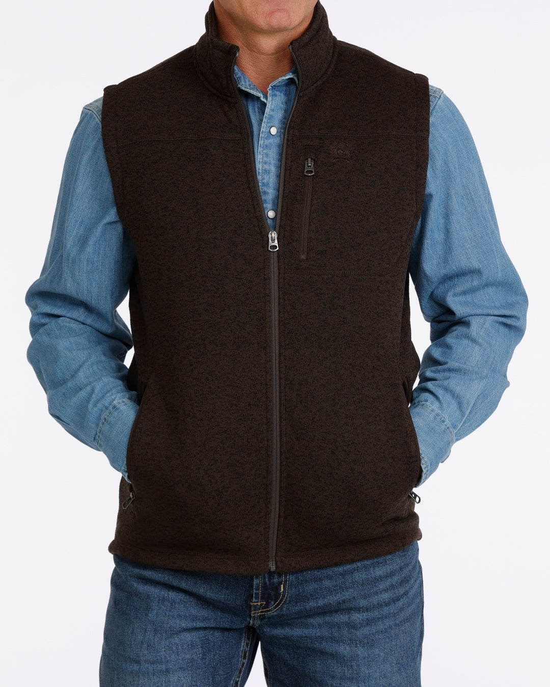 MWV1225008 | CINCH MENS SWEATER VEST - BROWN